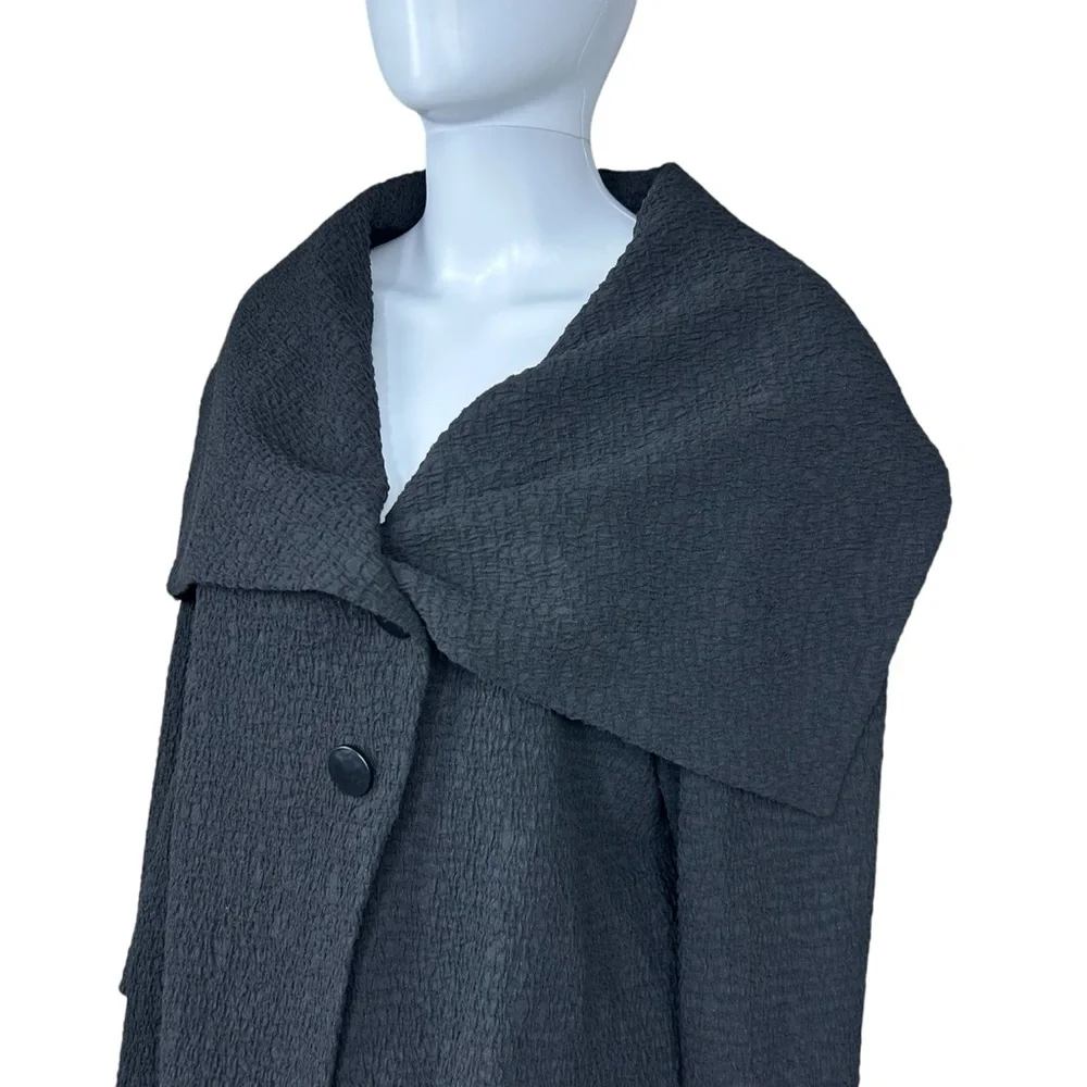 Anett Rostel Jacket MEDIUM Crinkled Texured Asymmetric Lagenlook Whimsigoth